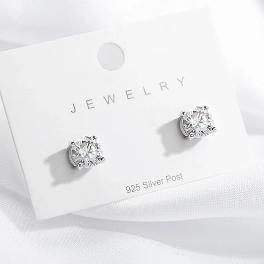 925 Silver Platinum Plated Moissanite Diamond Earrings (0.1-3CT)