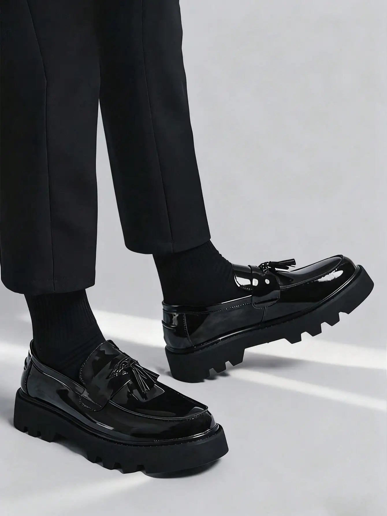 Men's Classic Fashion Thick Sole Penny Loafers Slip-On Business Dress Shoes