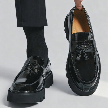 Men's Classic Fashion Thick Sole Penny Loafers Slip-On Business Dress Shoes