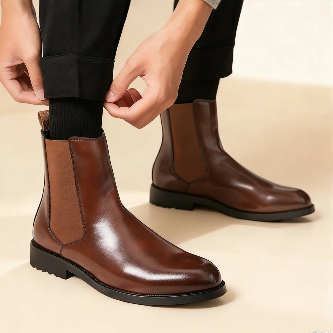 Men's Classic Designer Leather Chelsea Boots
