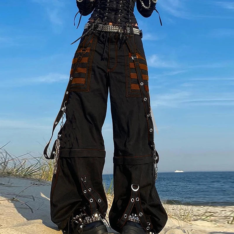 Y2K Punk Denim E-girl Baggy Cargo Pants