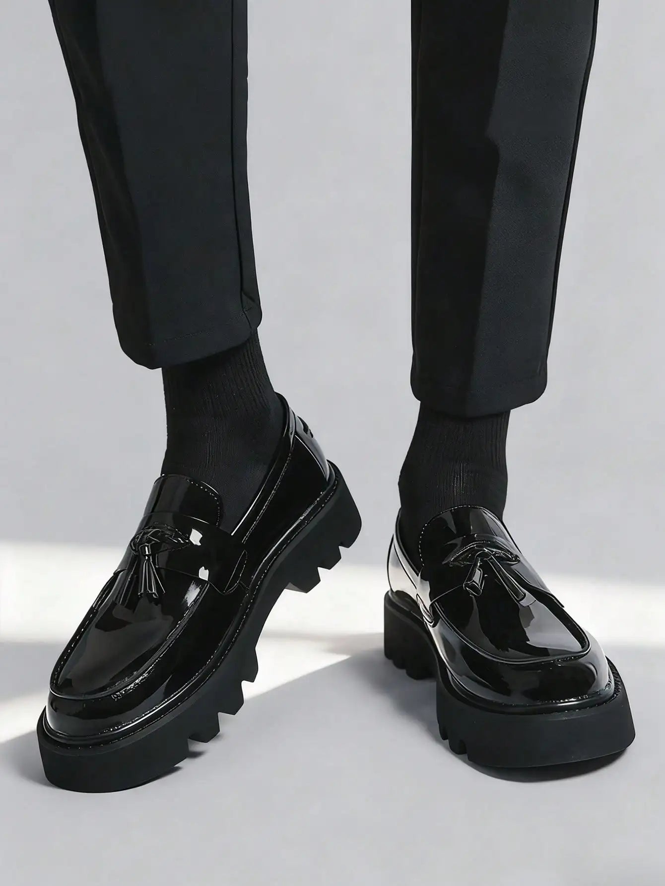 Men's Classic Fashion Thick Sole Penny Loafers Slip-On Business Dress Shoes