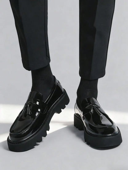 Men's Classic Fashion Thick Sole Penny Loafers Slip-On Business Dress Shoes