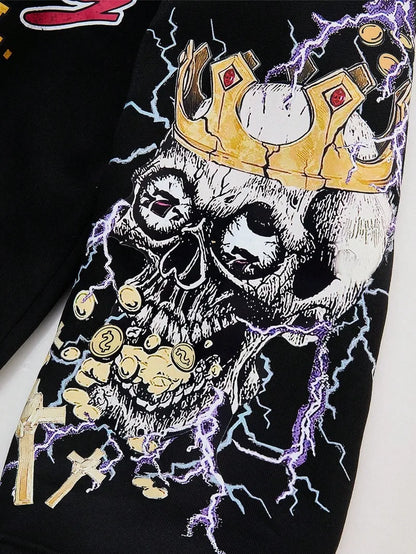 Gothic Lightning Punk Graphic Skull Harajuku Shirt