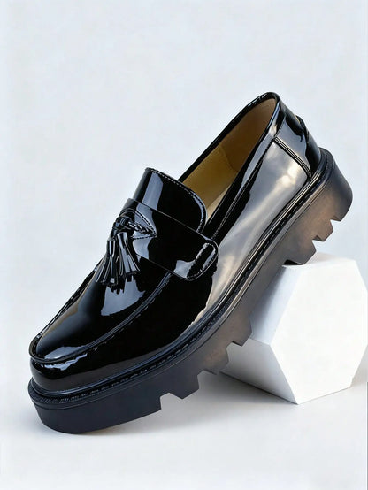 Men's Classic Fashion Thick Sole Penny Loafers Slip-On Business Dress Shoes