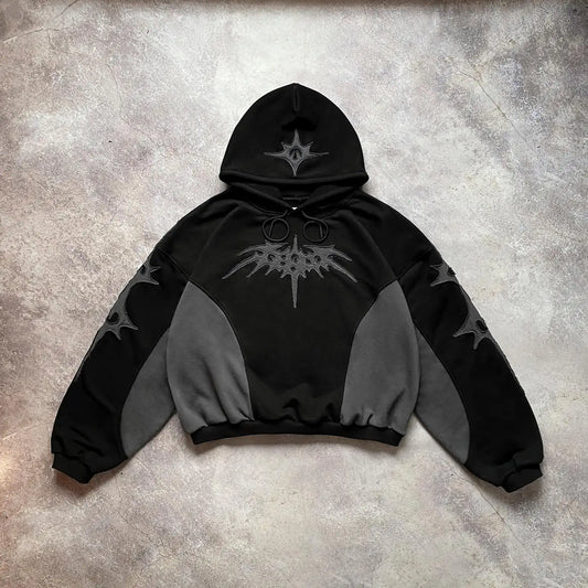 Hip-Hop Gothic Embroidery Y2K Zipper Hoodie