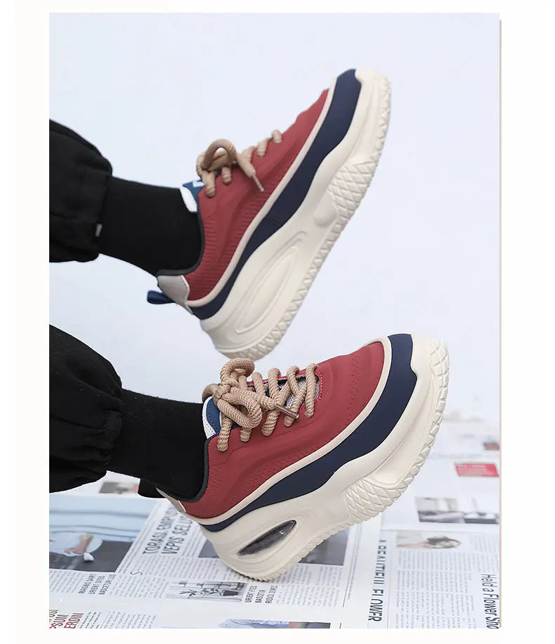 Men's Fashionable Thick Soled Skateboarding Shoes