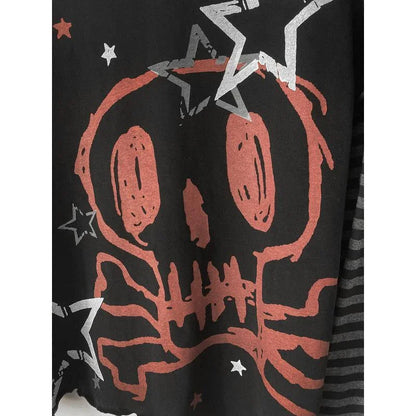 Emo Gothic 'Stars, Stripes, Skulls' Graphic T-Shirt