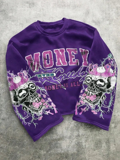 Gothic Lightning Punk Graphic Skull Harajuku Shirt