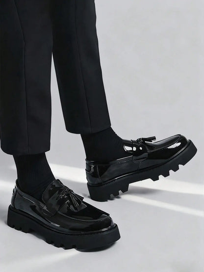 Men's Classic Fashion Thick Sole Penny Loafers Slip-On Business Dress Shoes