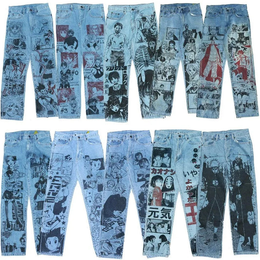 Baggy Anime Printed Denim Jeans
