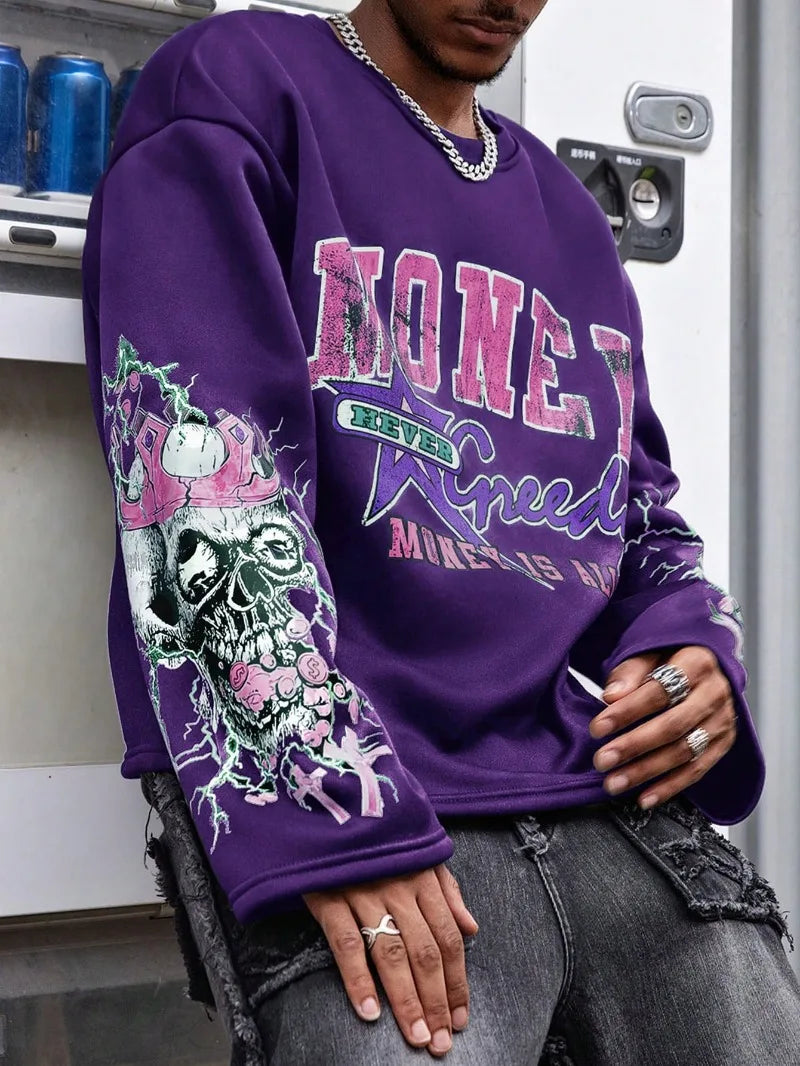 Gothic Lightning Punk Graphic Skull Harajuku Shirt