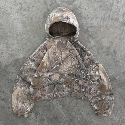 Y2K Retro Zip Up Camouflage Street Hoodie